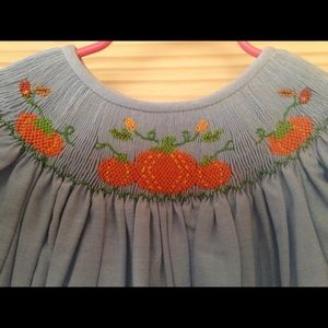 NWT Smocked Auctions Pumpkin 4T Girl dress